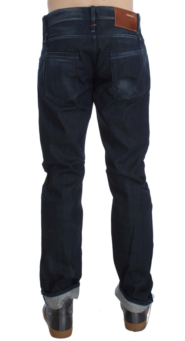 Elegant Straight Fit Blue Denim Jeans