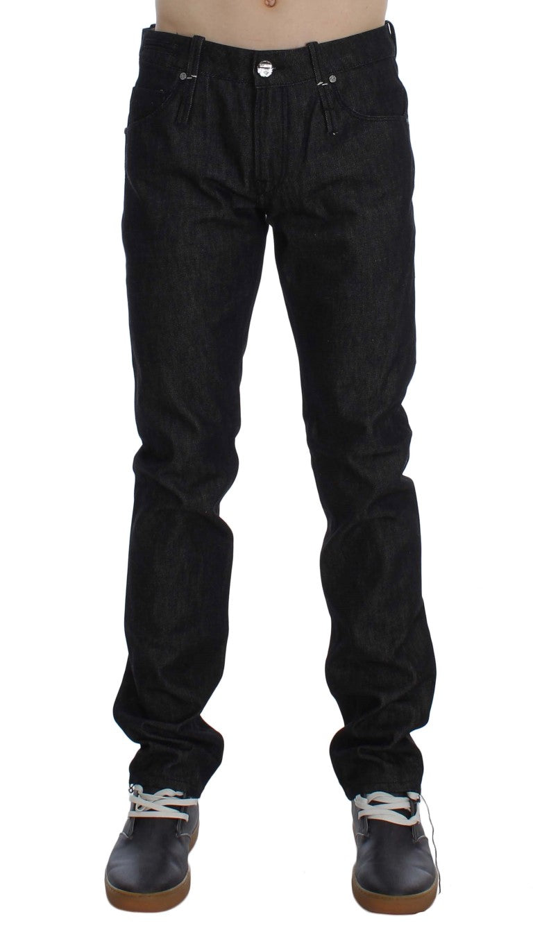 Black Cotton Slim Skinny Fit Jeans
