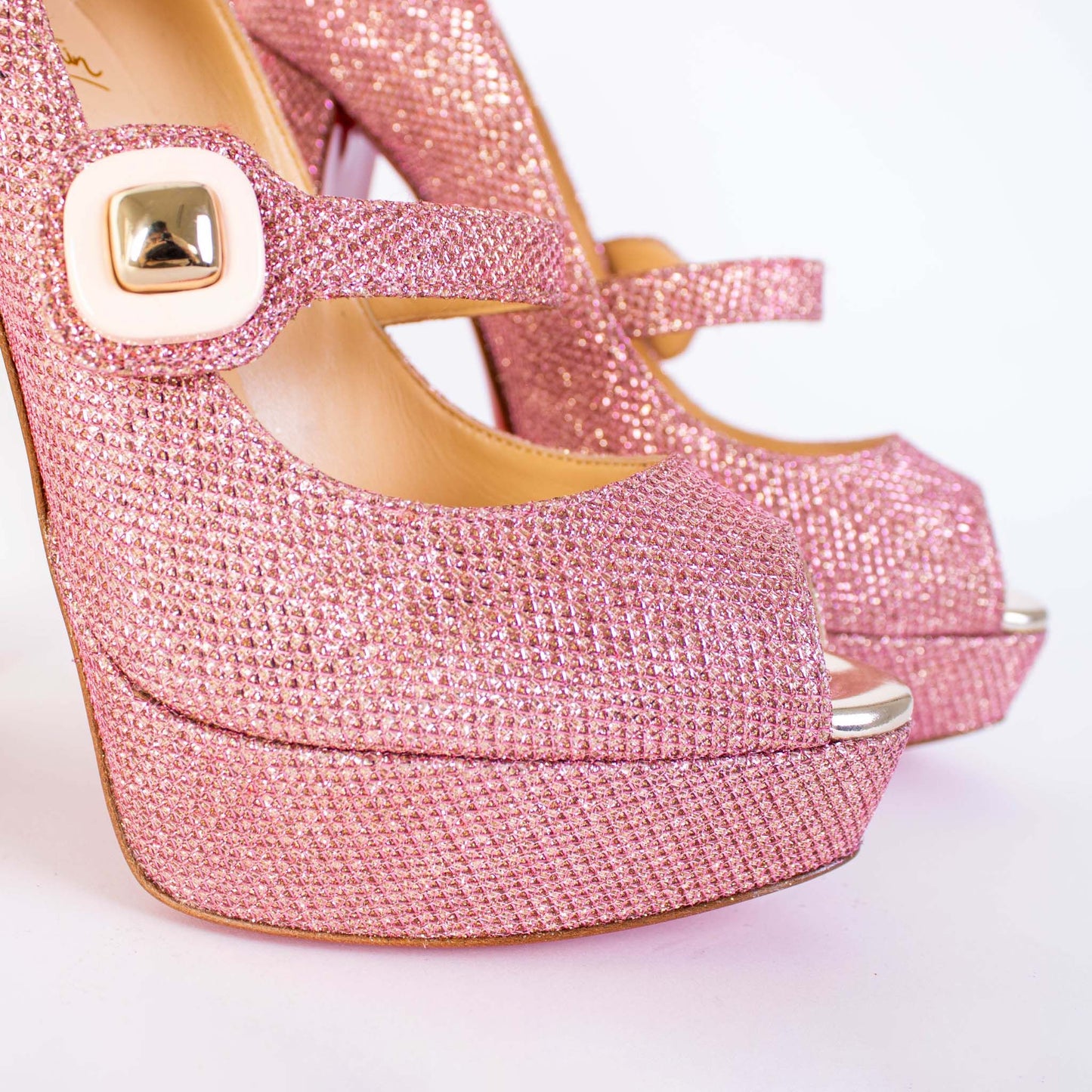 Pink Glitter Bibibop Sandals