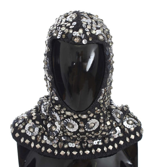 Exquisite Sequined Crystal Hooded Scarf Wrap