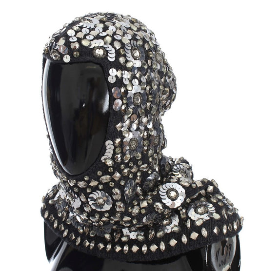 Exquisite Sequined Crystal Hooded Scarf Wrap