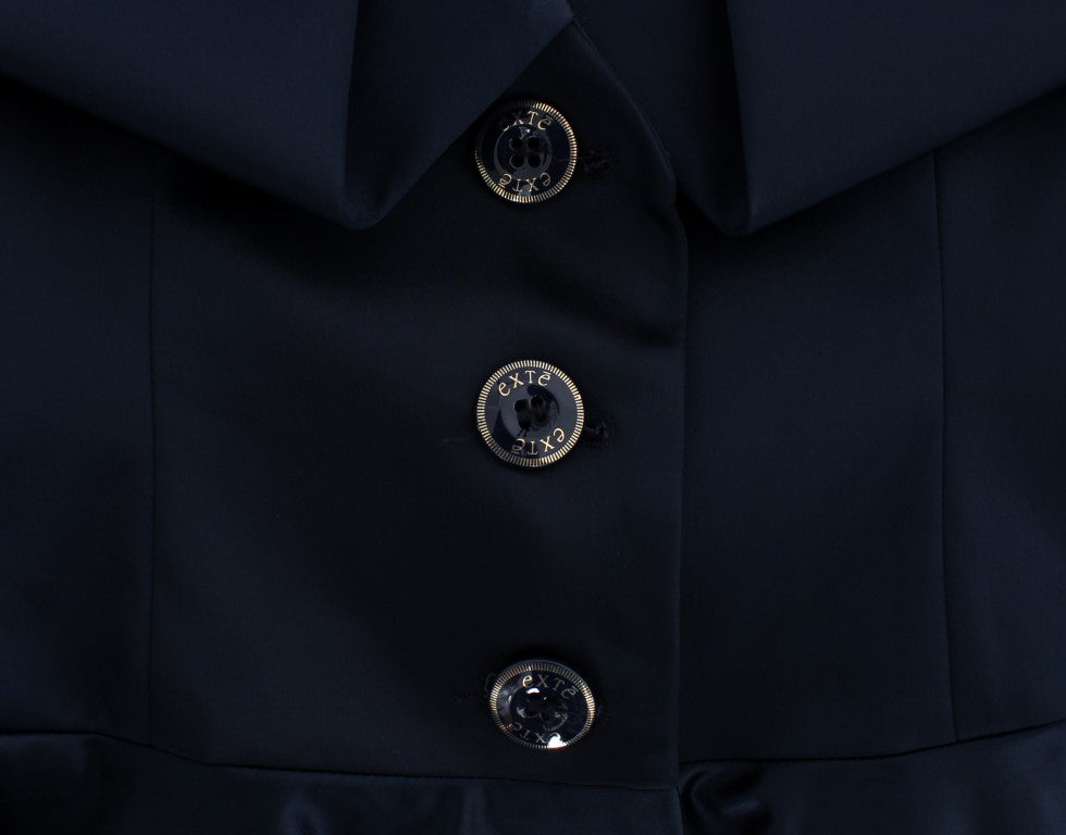 Elegant Blue Blazer Jacket with Designer Flair