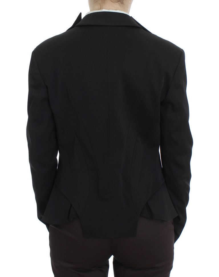 Elegant Black Stretch Blazer Jacket