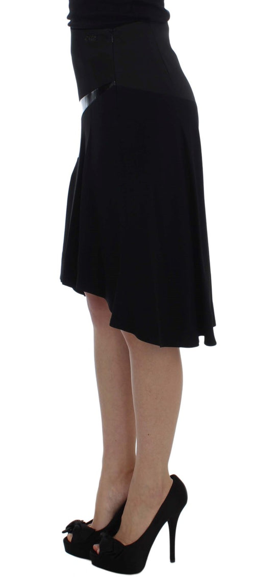 Chic Black and Blue Cotton Blend Skirt