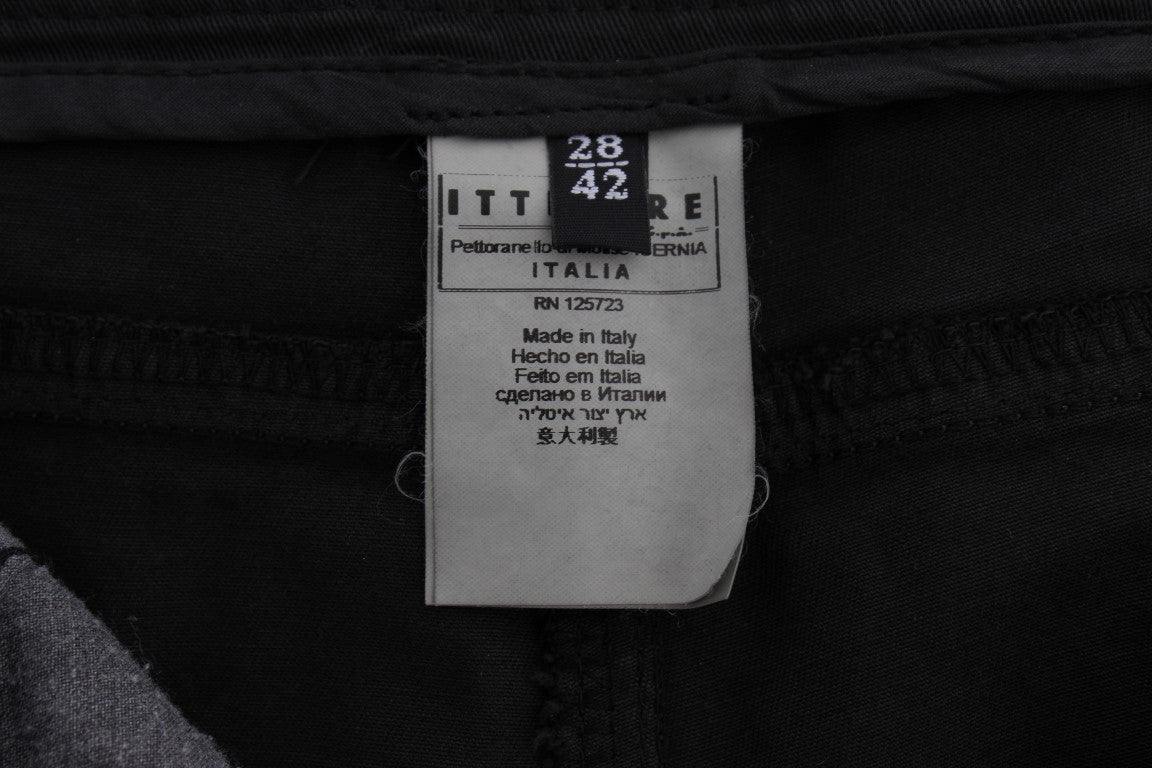 Black Cotton Capri Cropped Denim Jeans