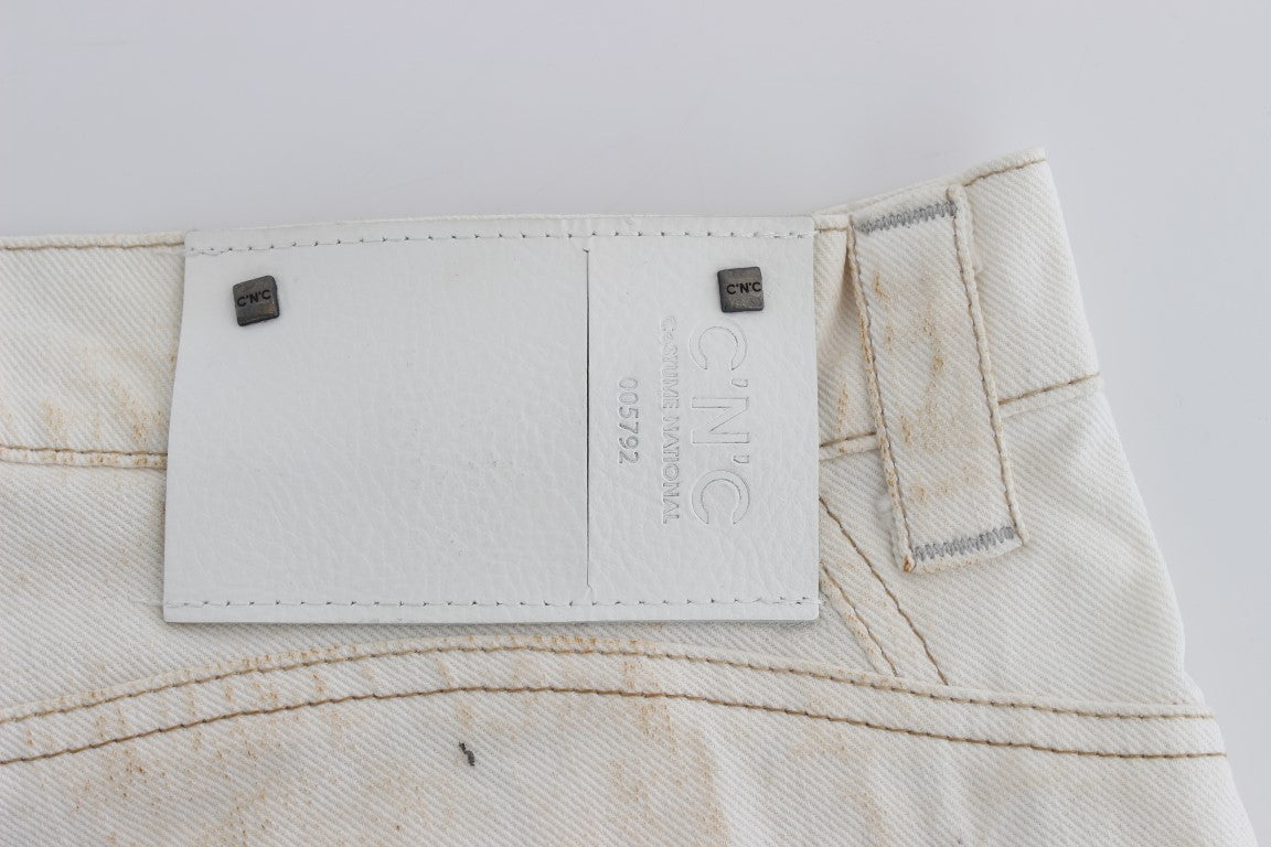 Chic White Slim Fit Designer Jeans