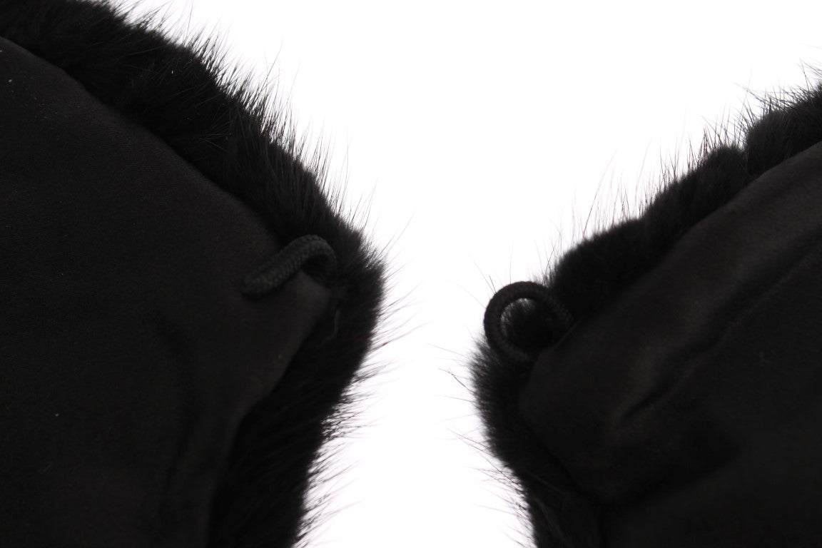 Elegant Black Mink Fur Shoulder Wrap Scarf