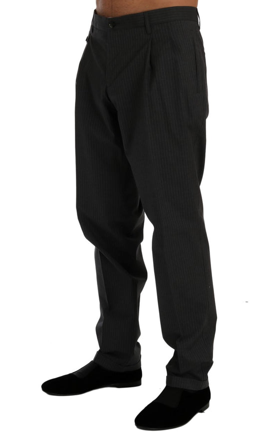 Elegant Striped Straight Fit Trousers