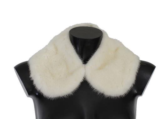 Elegant White Mink Fur Shoulder Wrap Scarf
