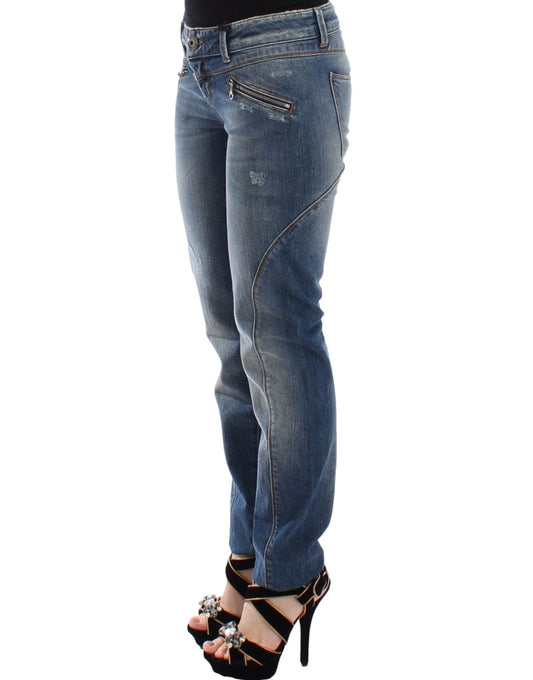 Chic Slim-Fit Blue Denim Jeans