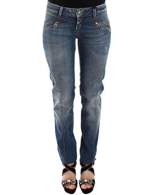 Chic Slim-Fit Blue Denim Jeans