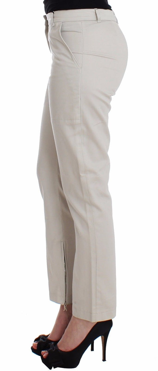 Elegantly Tailored Beige Slim Dress Pants