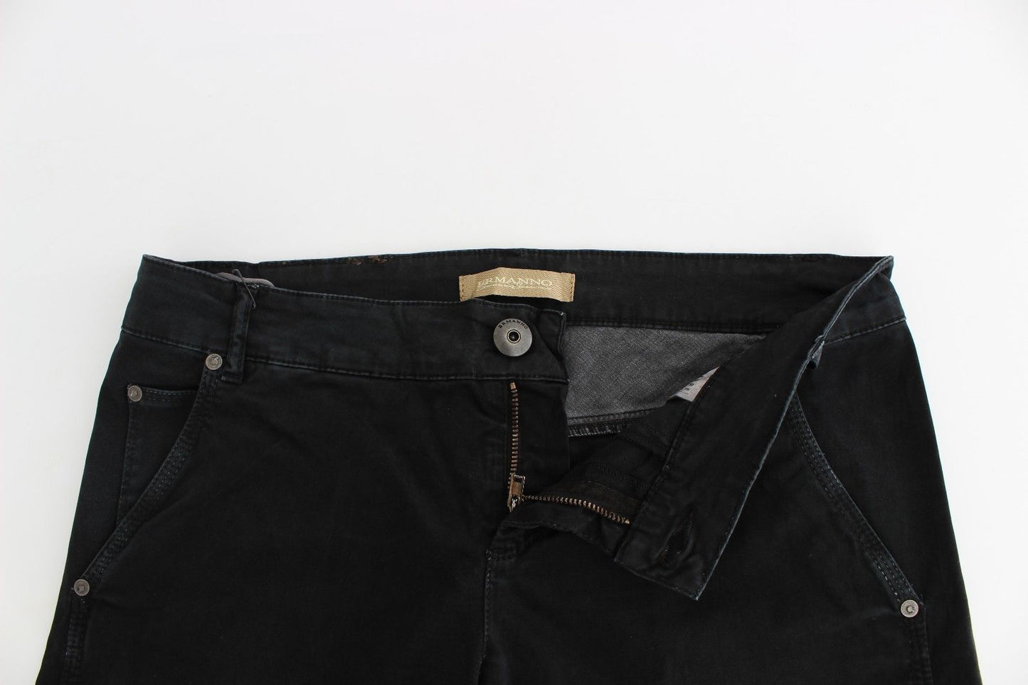 Sleek Black Slim Leg Designer Jeans