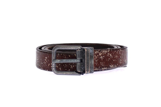 Elegant Italian Leather Belt in Rich Brown