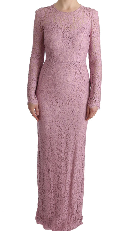 Elegant Pink Long Sleeve Sheath Dress