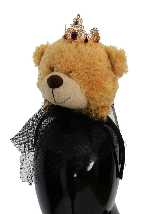 Teddy Bear Gold Crown Crystal Hairband