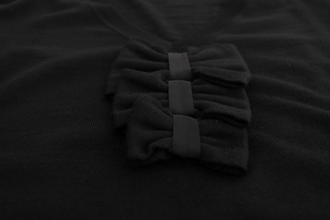 Elegant Black Wool Shift Dress