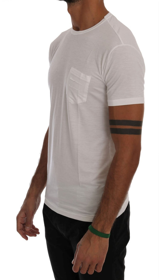 Elegant White Crew-Neck Cotton T-Shirt