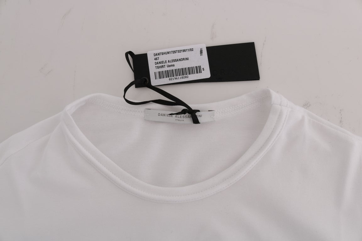 Elegant White Crew-Neck Cotton T-Shirt