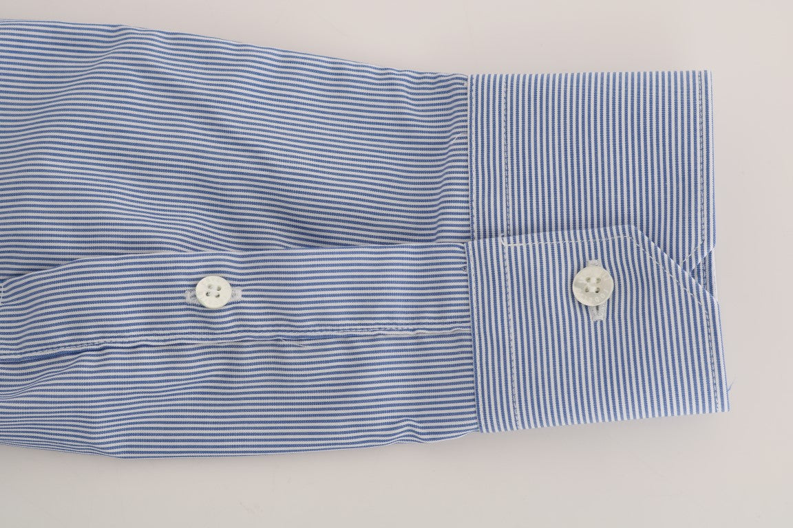 Elegant Blue Striped Formal Shirt