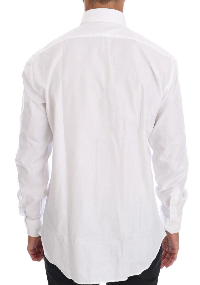 Elegant Diagonal Striped White Formal Shirt