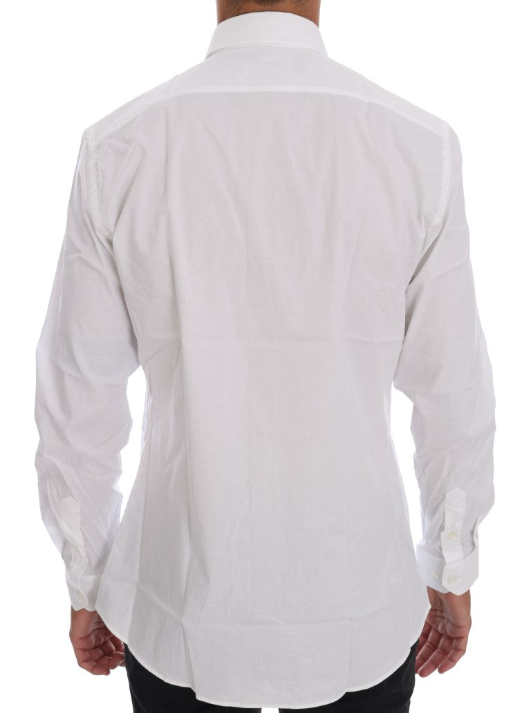 Elegant White Slim-Fit Cotton Shirt