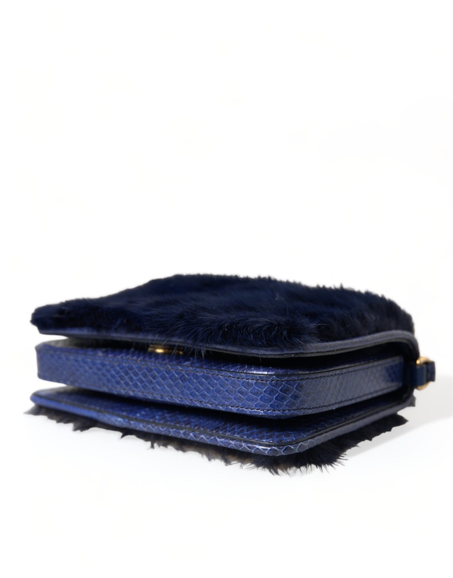 Exquisite Blue Mink Fur Shoulder Bag