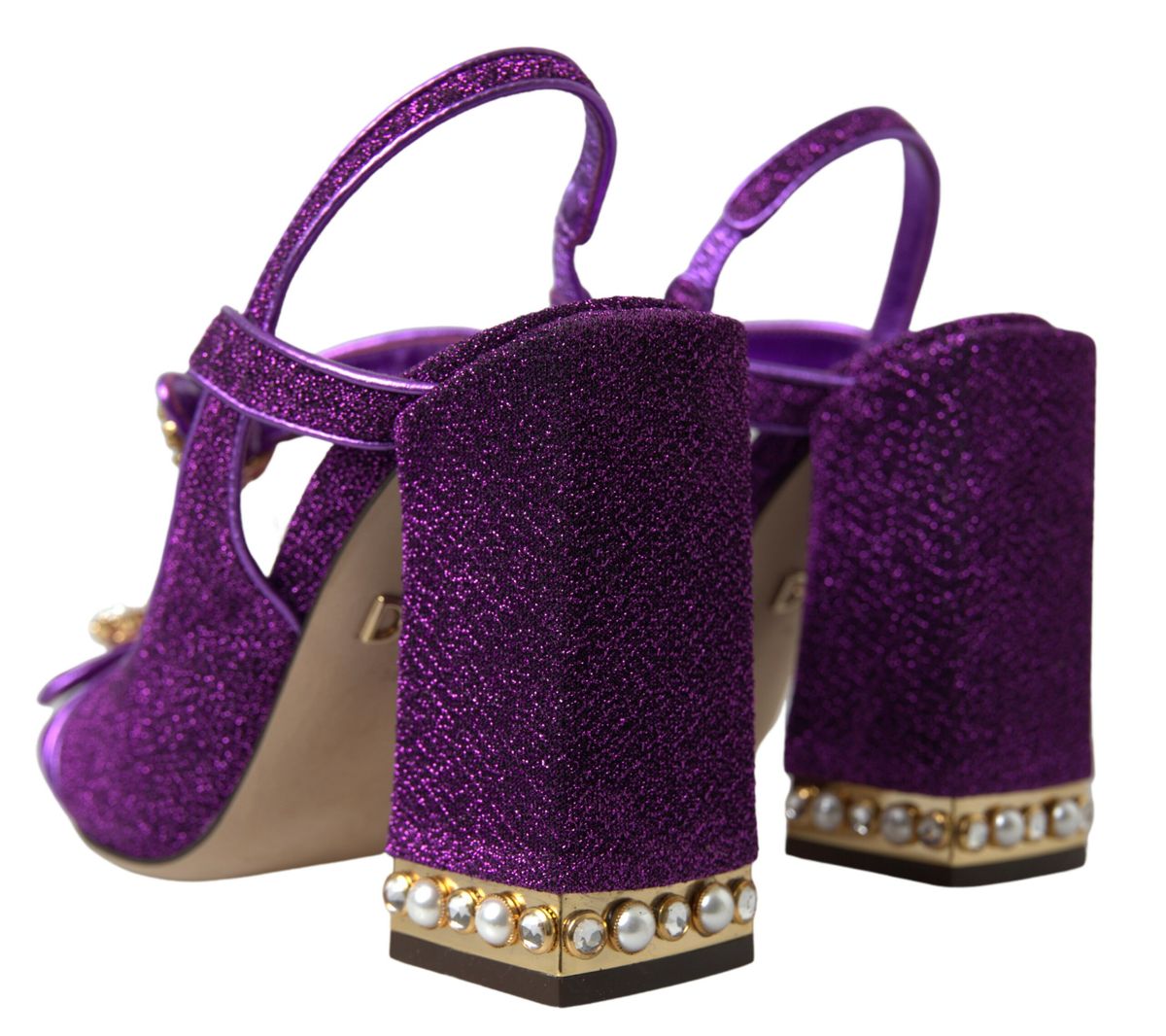 Elegant Purple Ankle Strap Heels