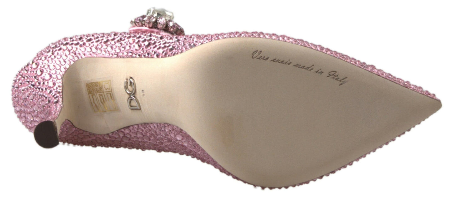 Pink Crystal Brooch Mary Jane Stilettos