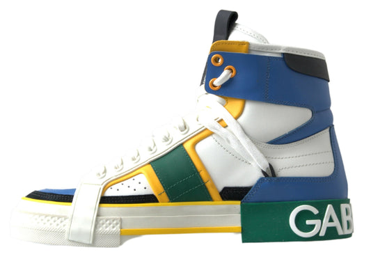 Multicolor High-Top Leather Sneakers