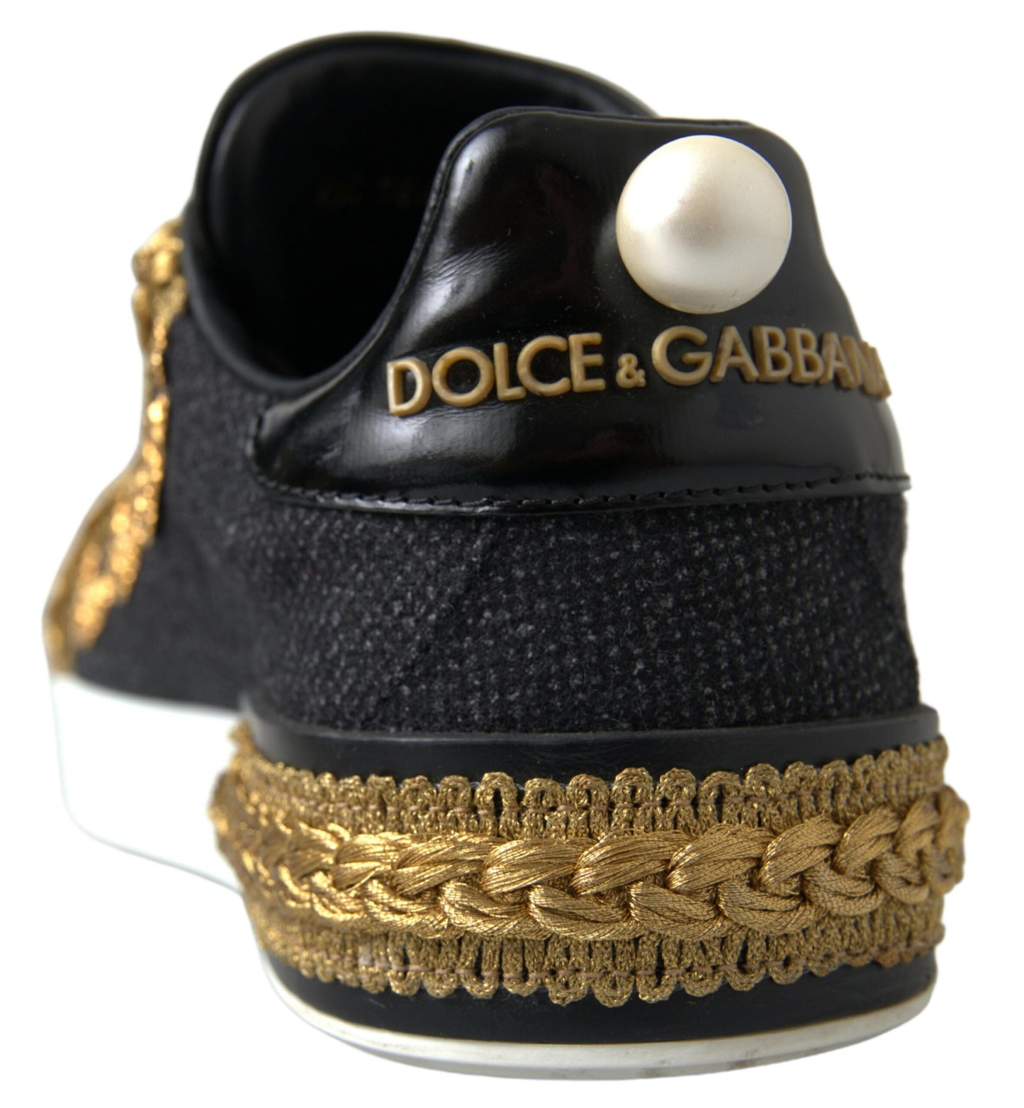 Elegant Portofino Sneakers in Black & Gold
