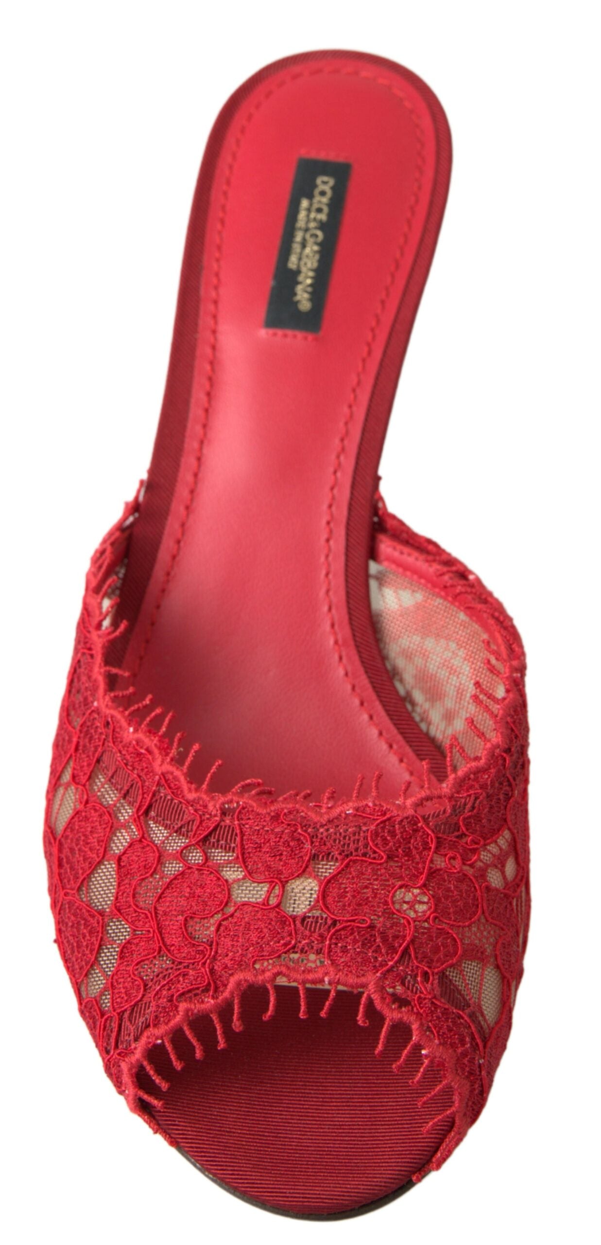 Red Taormina Lace Heels Sandals