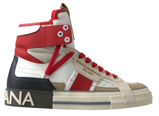 Multicolor High-Top Leather Sneakers
