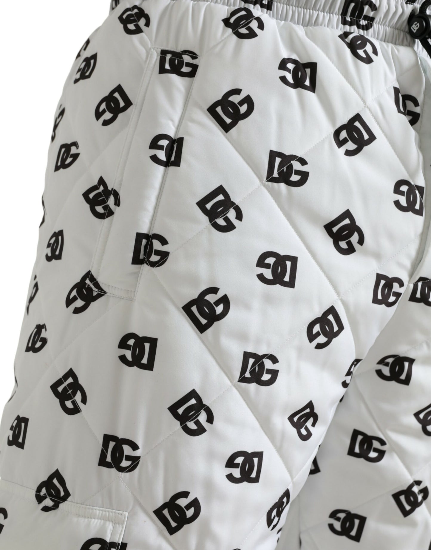 Chic White Jogger Pants with Iconic DG Print
