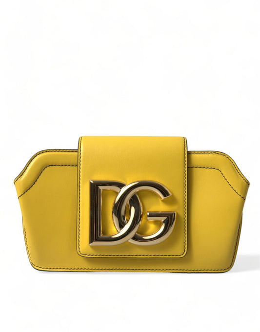 Yellow Leather DG Logo Eyewear Sunglasses Case Cover Bag