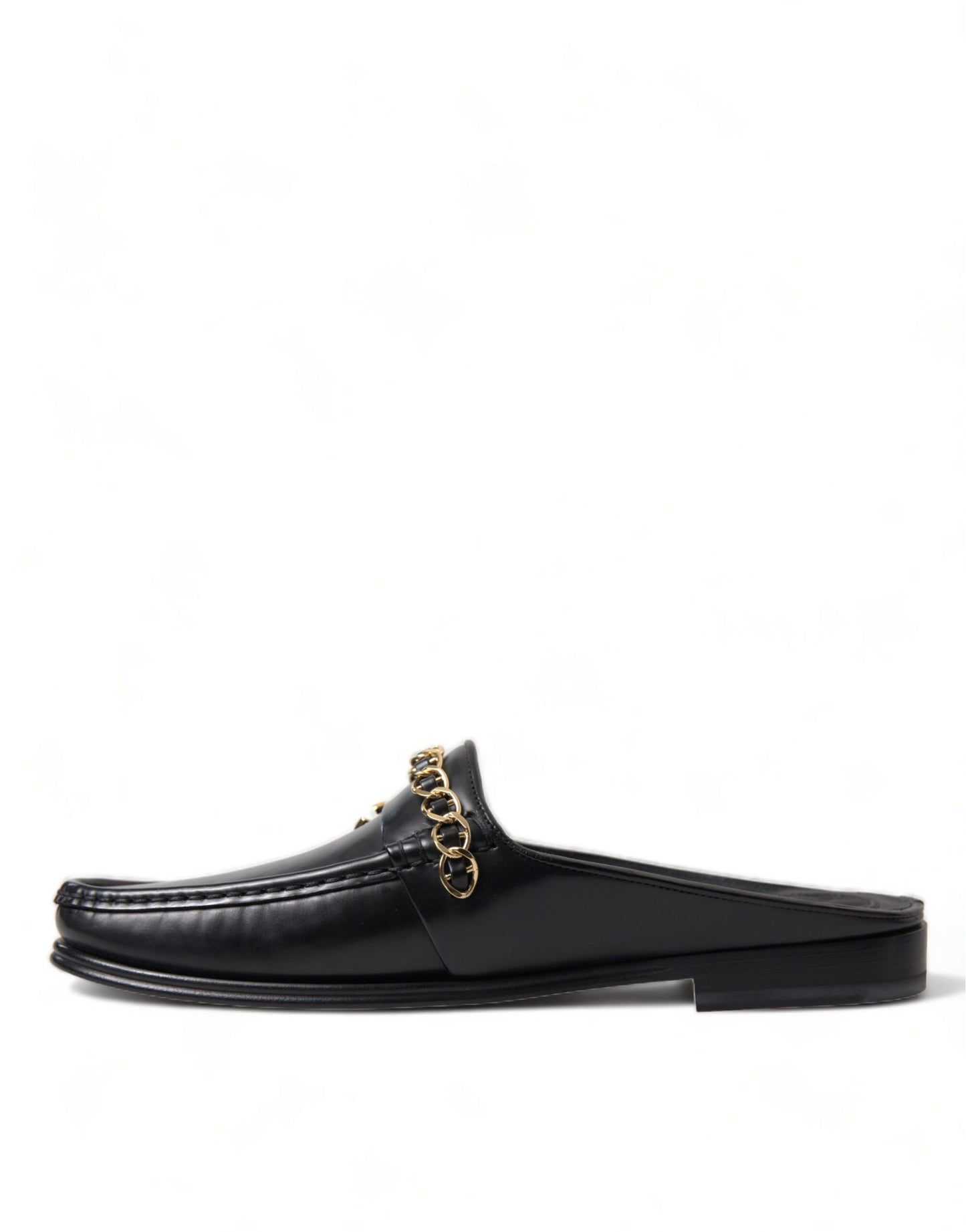 Black Leather Visconti Slippers Dress Shoes