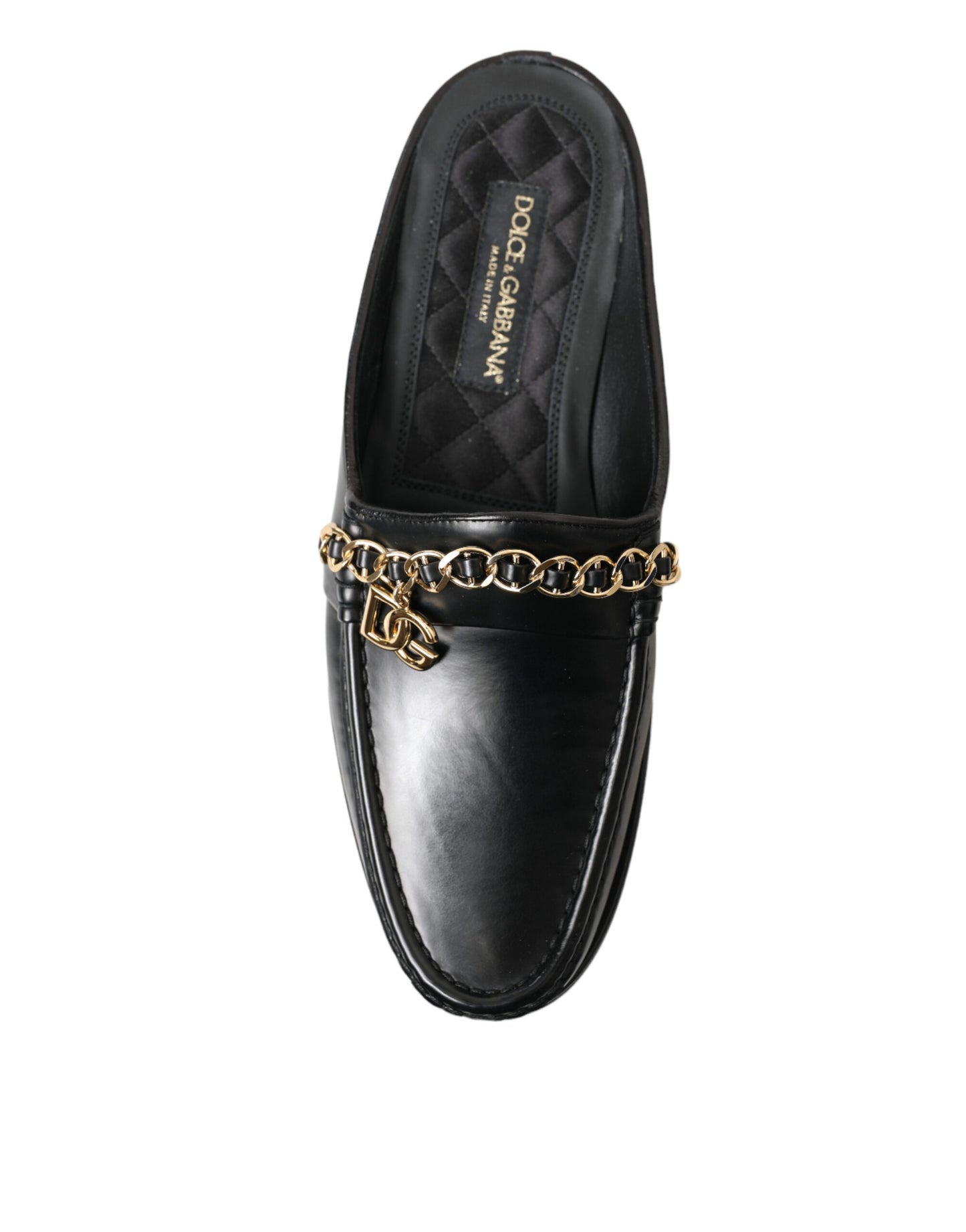 Black Leather Visconti Slippers Dress Shoes