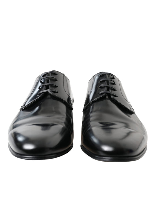 Elegant Men's Leather Lace-Up Derby Shoes