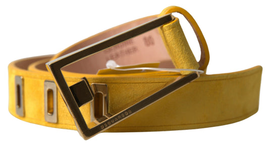 Chic Yellow Suede Leather Waist Belt