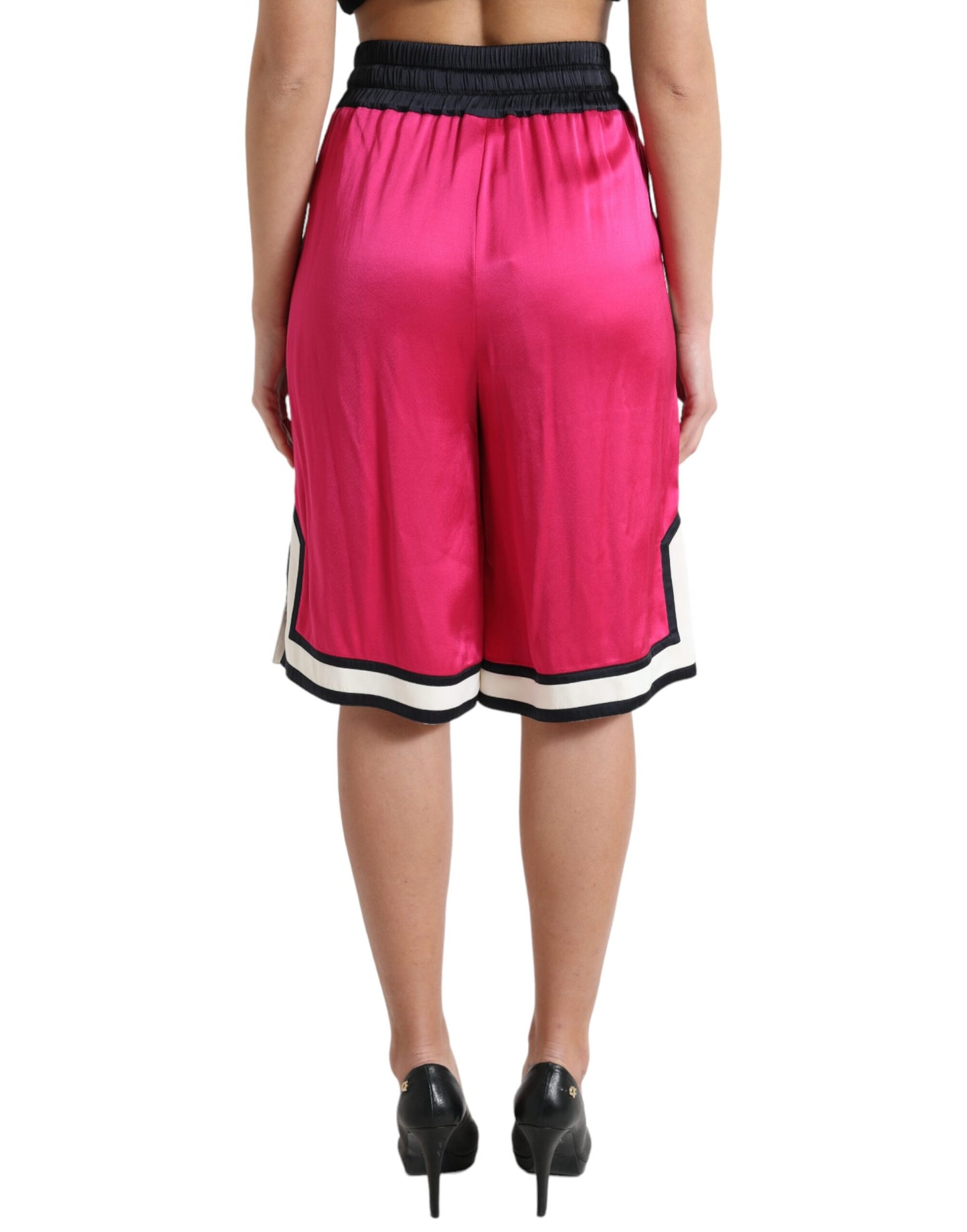 Chic Pink High Waist Jersey Shorts