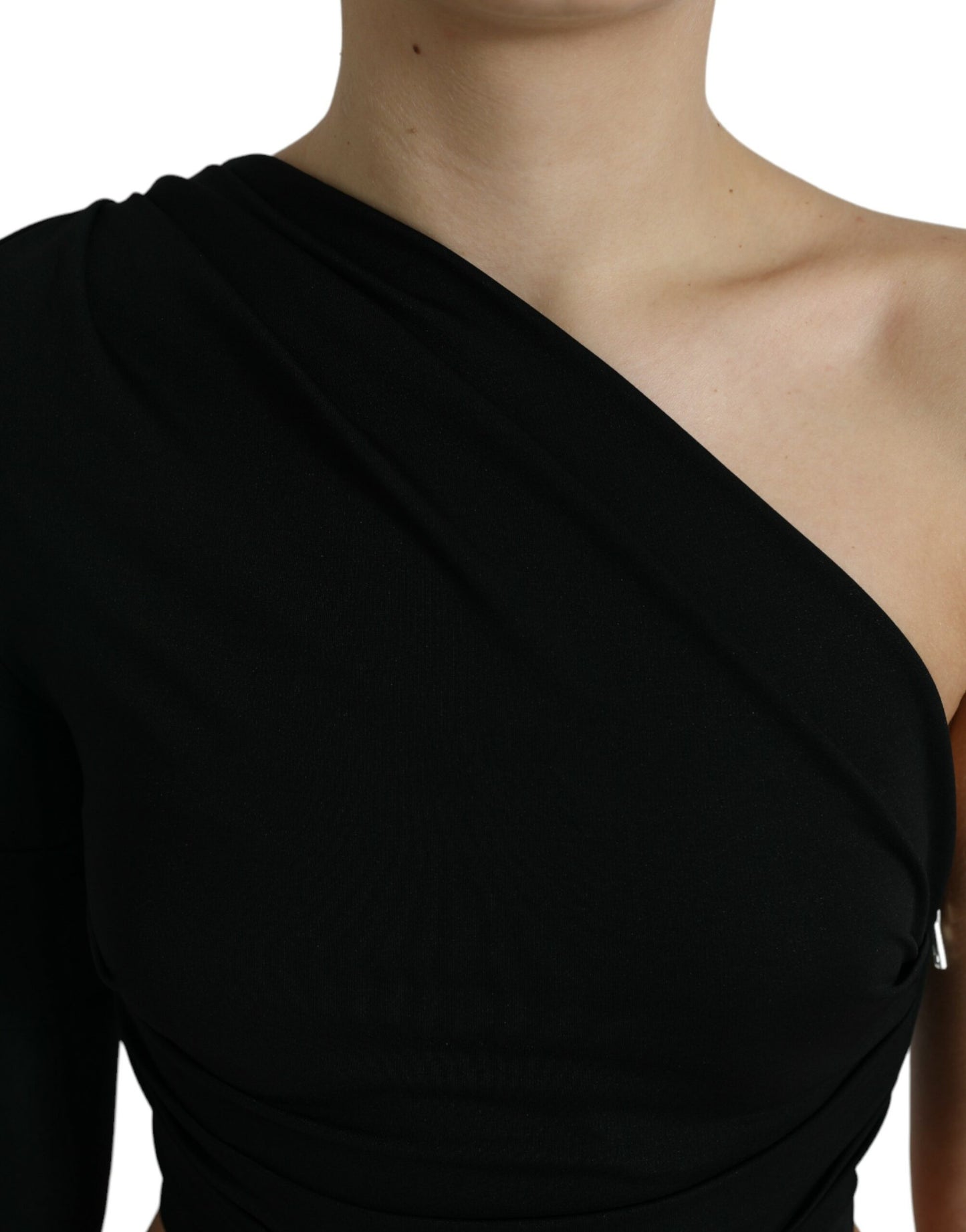 Chic One Shoulder Cropped Blouse