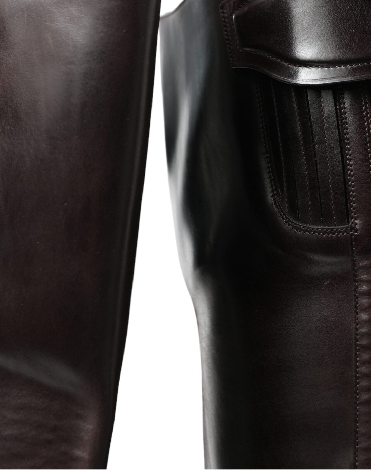 Elegant Dark Brown Knee High Rider Boots