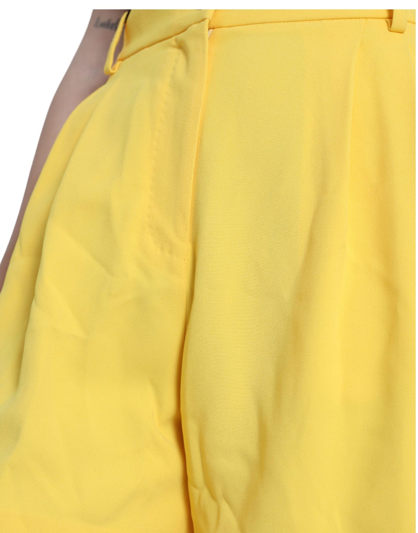 Elegant High Waist Bermuda Shorts in Sunny Yellow