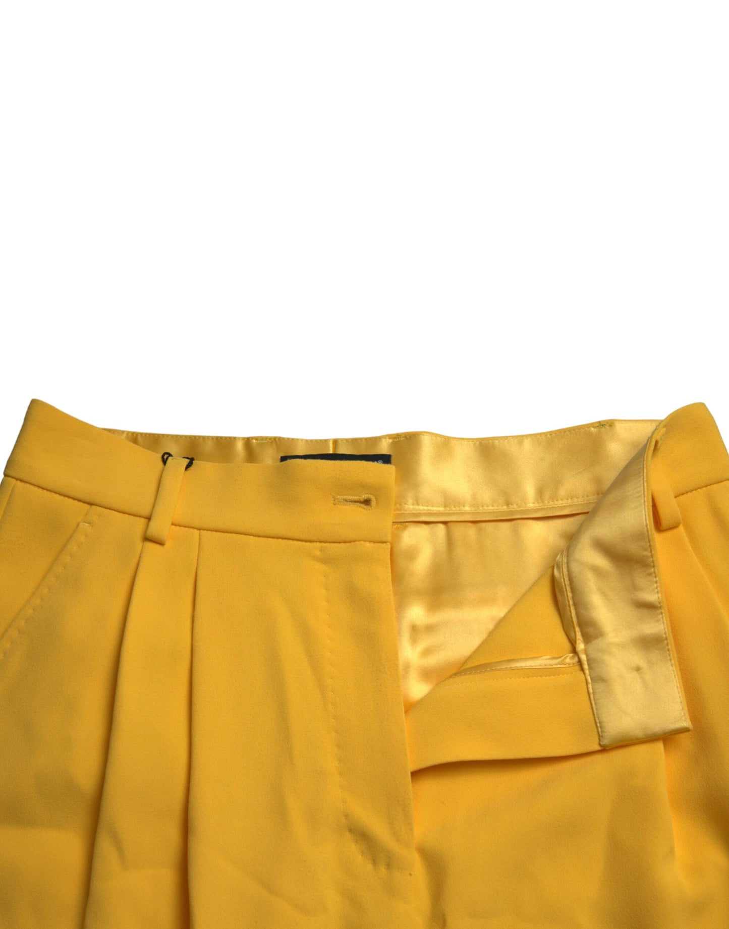 Elegant High Waist Bermuda Shorts in Sunny Yellow