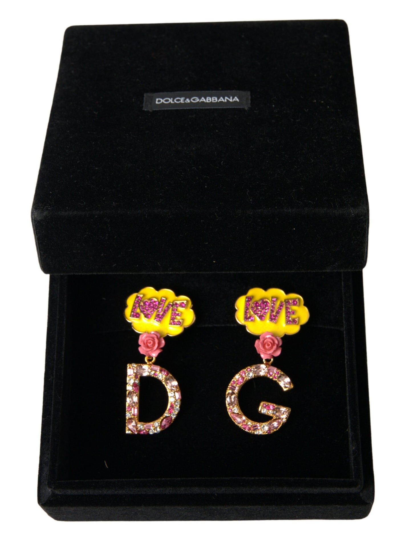 Glimmering Gold Crystal Dangle Earrings