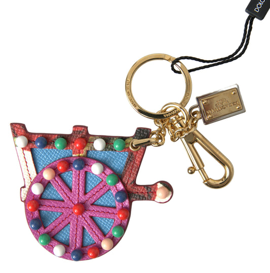 Elegant Multicolor Keychain with Gold Accents