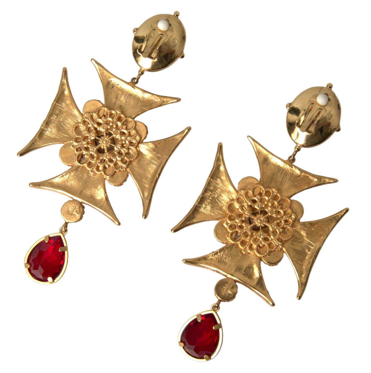 Opulent Gold-Toned Clip-On Earrings