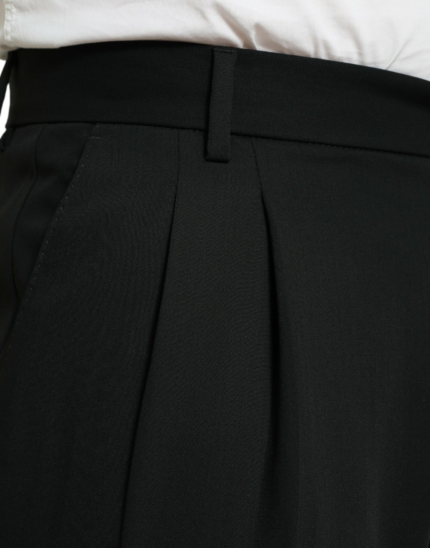 Elegant Black Wool Dress Pants