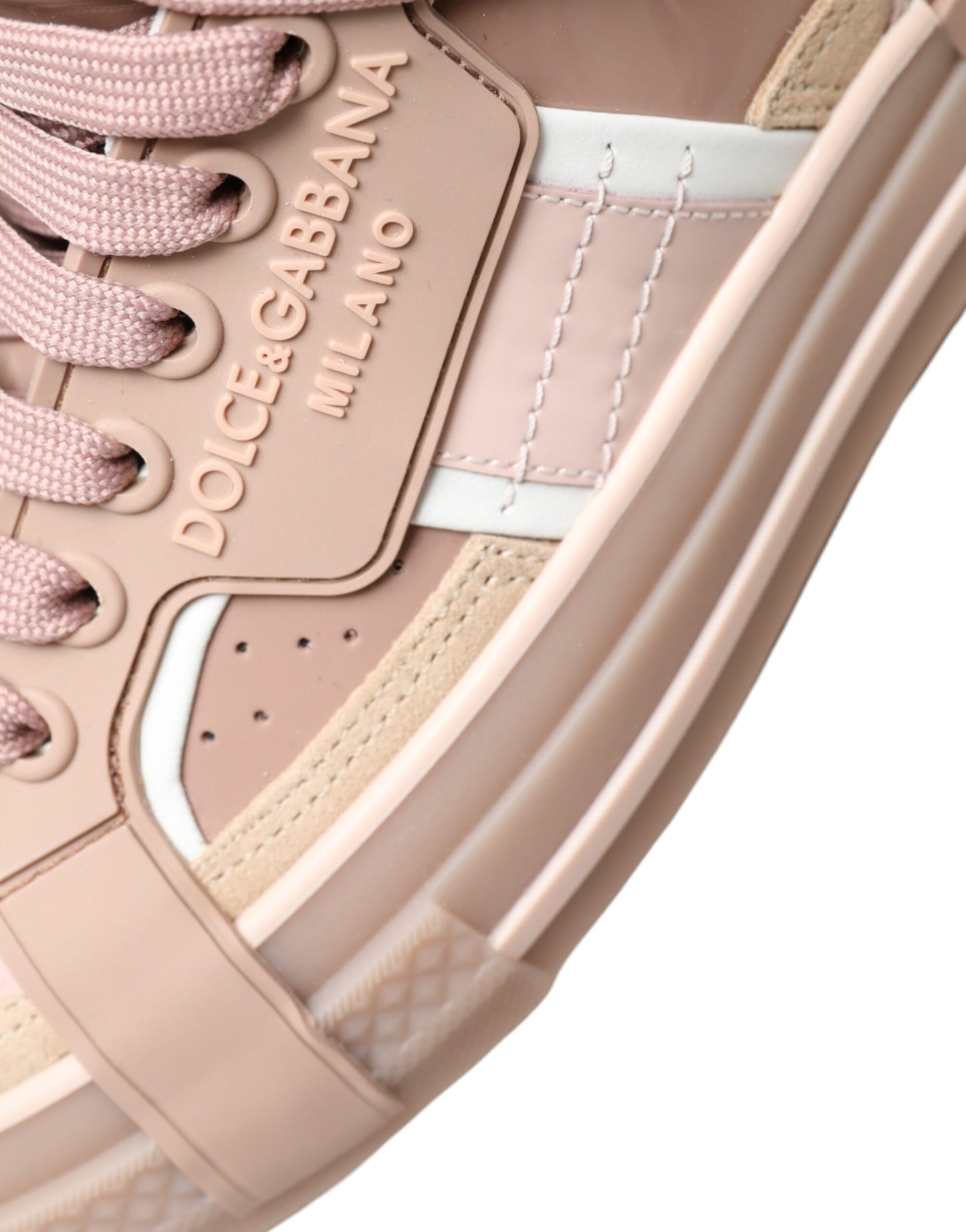 Elegant Nude Pink High-Top Sneakers