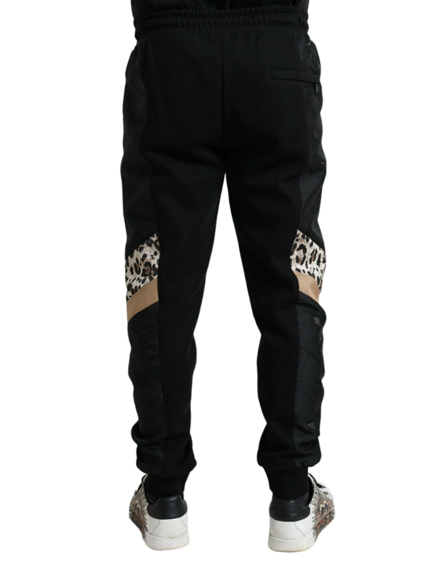 Elegant Black Leopard Jogger Pants